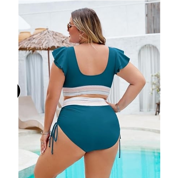 Jolefille - XL 2 Piece High Waisted Bikini Set Tummy CoNTROL - Picture 3 of 14